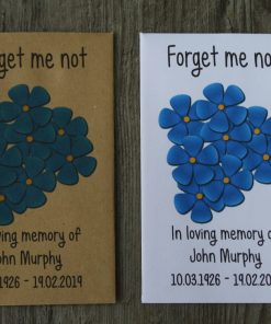 Funeral Forget Me Not Flowers Personalised Envelopes Seed Packets Favours