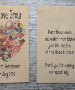 Alternative view of Abstract Heart Wedding Personalised Envelopes Seed Packets Favours