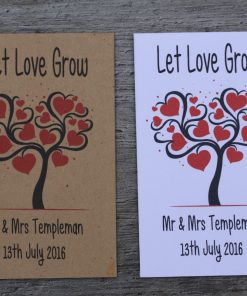 Wedding Love Heart Tree Personalised Seed Favours