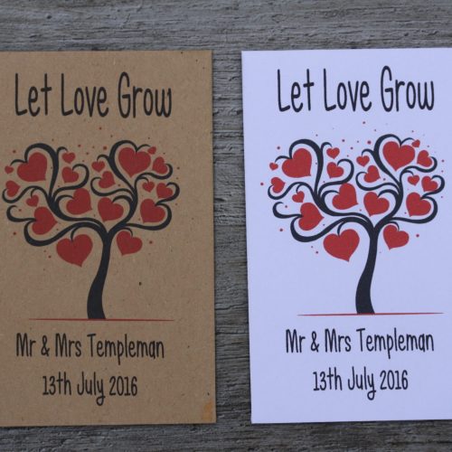 Wedding Love Heart Tree Personalised Seed Favours