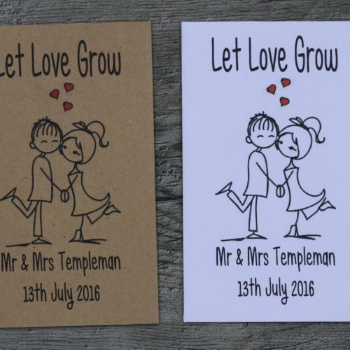 Wedding Cute Couple Personalised Seed Packet Envelope Favours