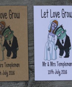 Wedding Ghoul Bride and Groom Personalised Envelope Seed Packets Favours