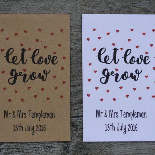 Wedding Little Love Hearts Personalised Envelope Seed Favours
