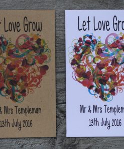 Abstract Heart Wedding Personalised Envelopes Seed Packets Favours