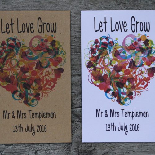 Abstract Heart Wedding Personalised Envelopes Seed Packets Favours