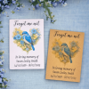 forget me not white and brown funeral seed packets