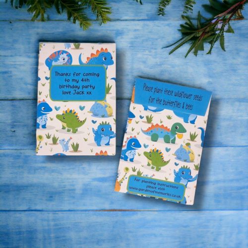 dinosaur birthday seed packets