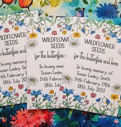 Funeral Favours Personalised wildflower seed packet