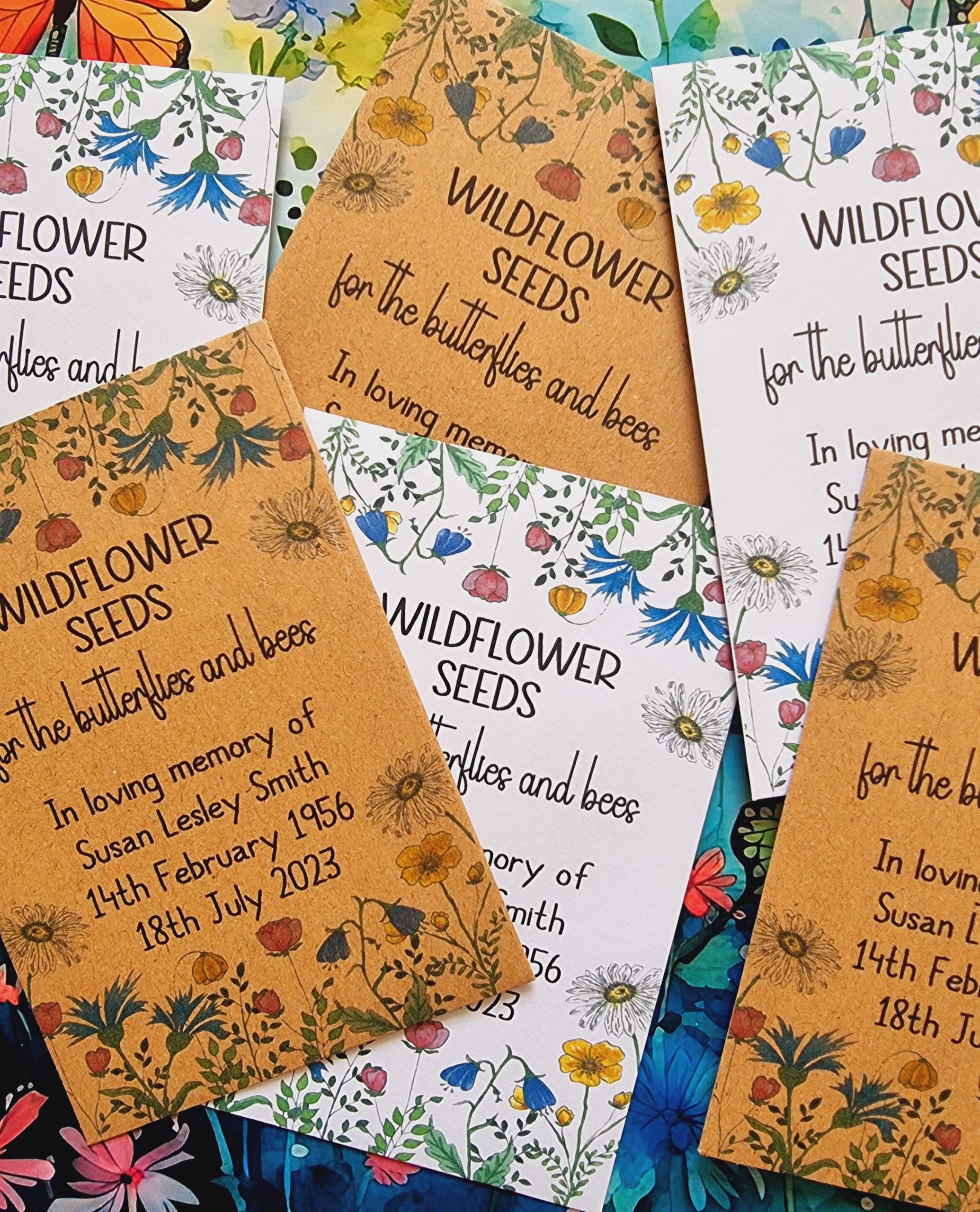 personalised seed packets for funeral