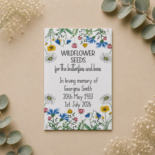 Funeral Favours Wildflower Seed Packets