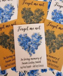 Alternative view of Forget Me Not Beautiful Memorial Funeral Seed Packets Heart