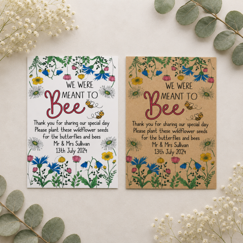 Personalised Wedding Seed Packets We Were Meant to Bee Wildflower Wedding Favours