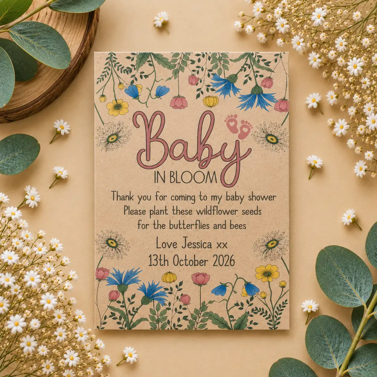 Personalised Baby in Bloom Seed Packets