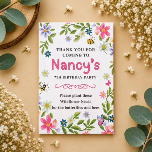 personalised birthday wildflower seed packets white floral